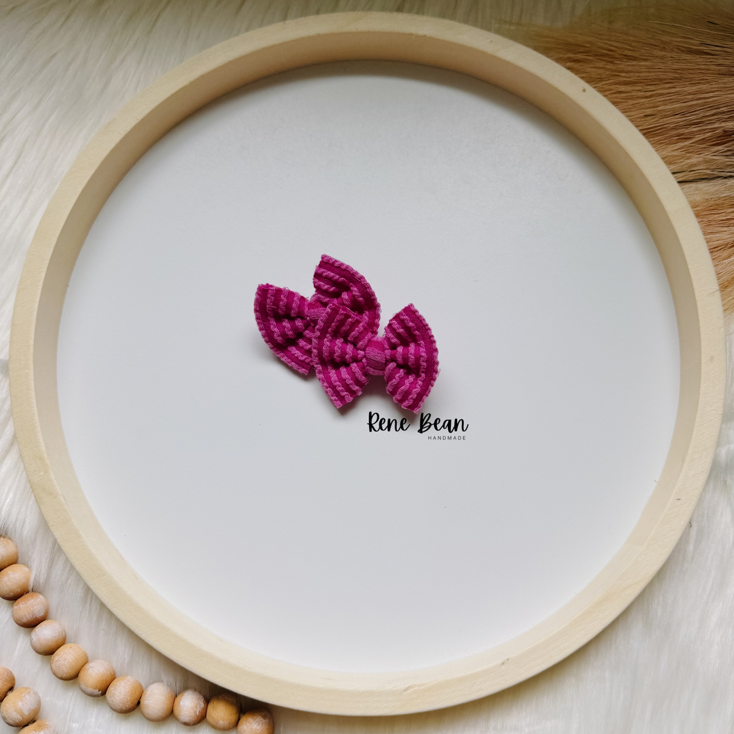 magenta ribbed HEADWRAP